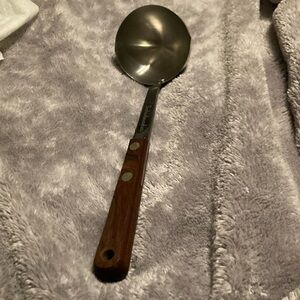 Vintage Saladmaster Stainless Steel Ladle with Wooden Handle